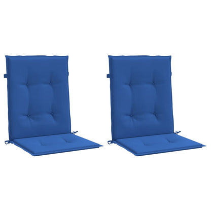 Coussins de chaise de jardin à dossier bas lot de 2 bleu royal