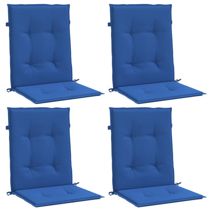 Coussins de chaise de jardin à dossier bas lot de 4 bleu royal