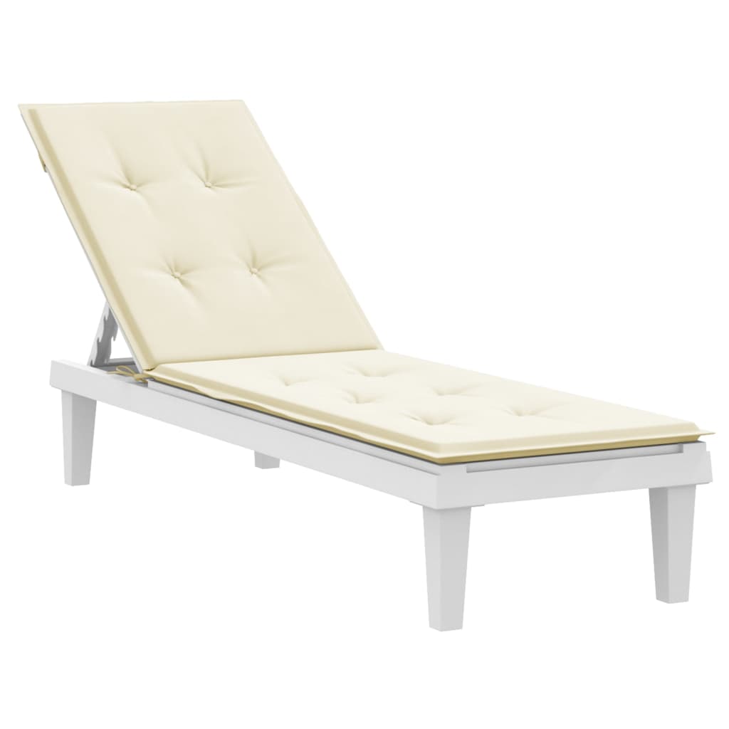 Coussin de chaise de terrasse crème (75+105)x50x4 cm