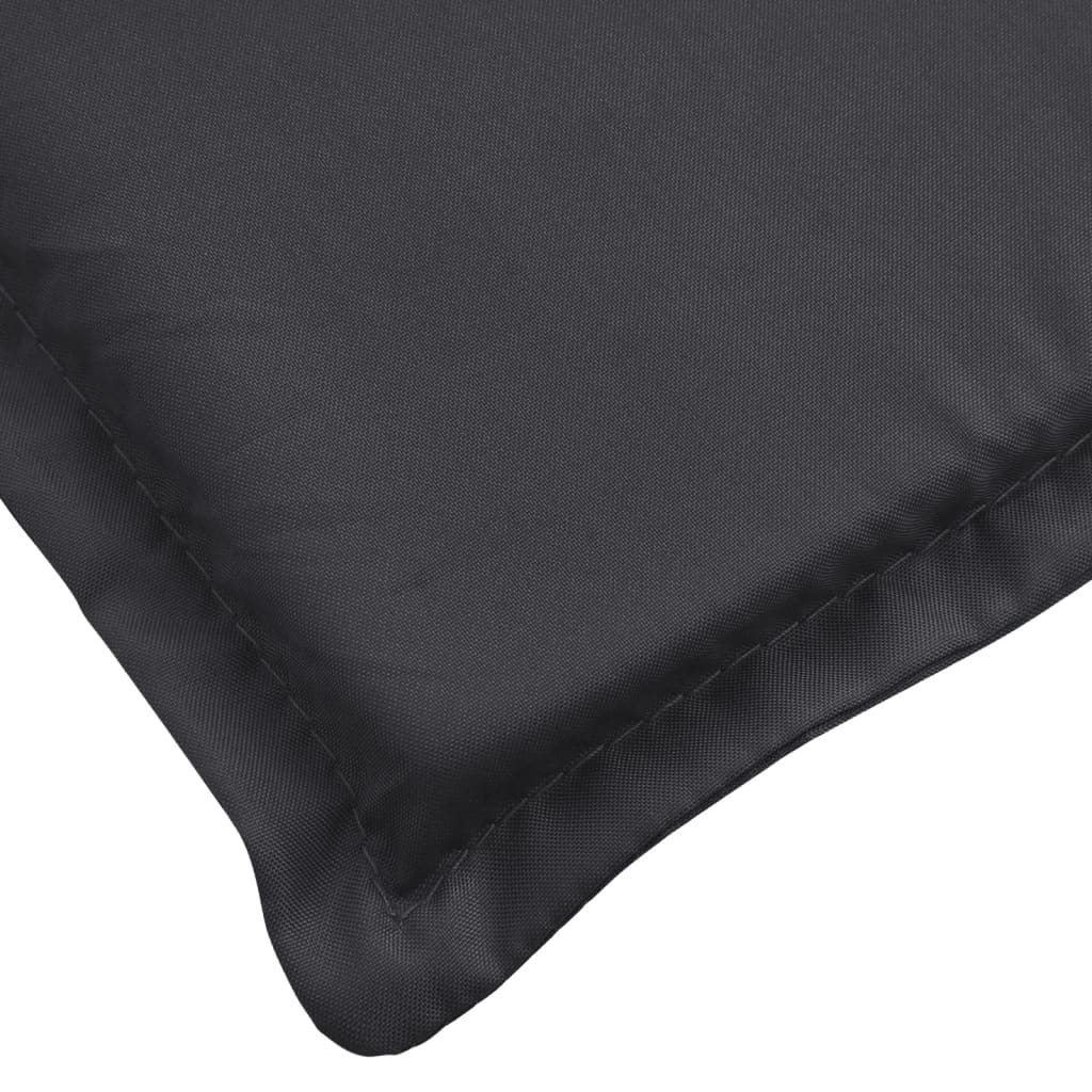 Coussin de chaise de terrasse noir (75+105)x50x4 cm