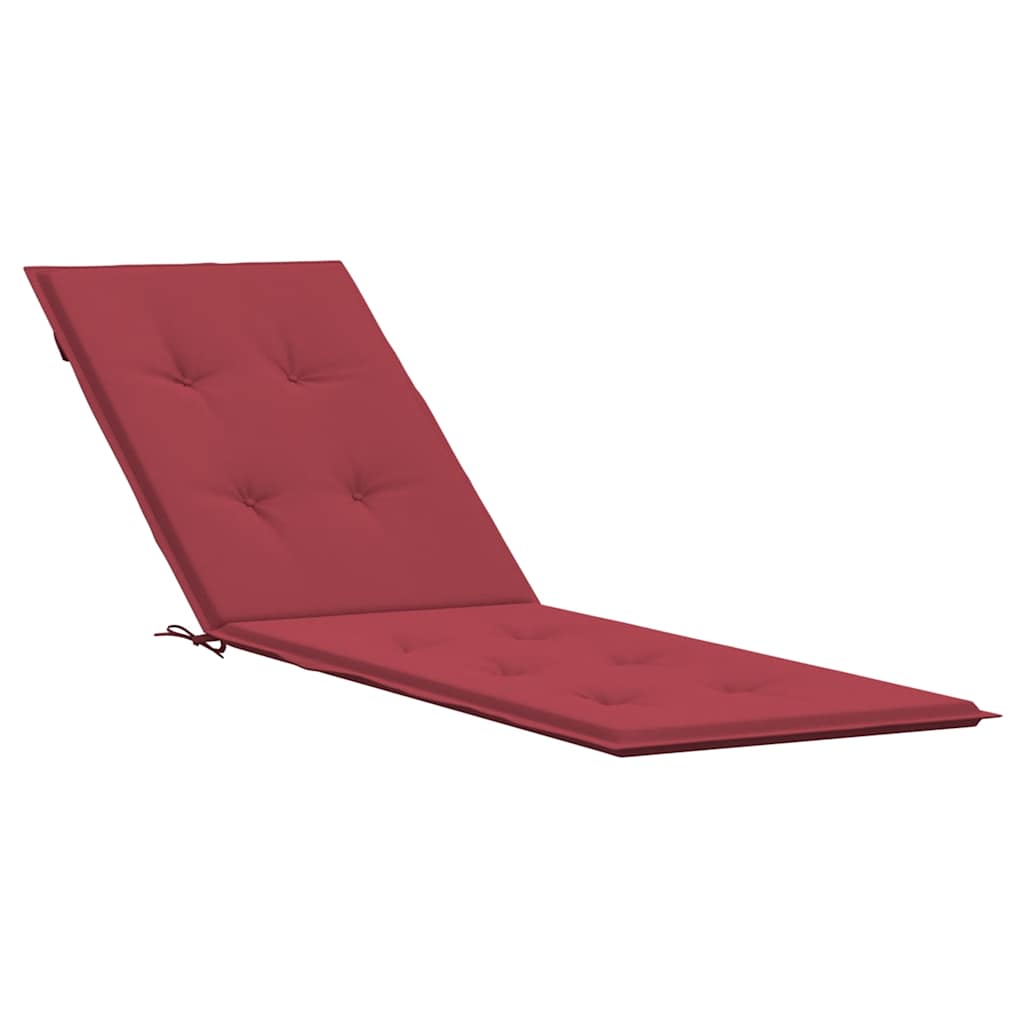 Coussin de chaise de terrasse rouge bordeaux (75+105)x50x4 cm