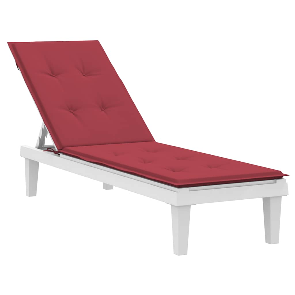 Coussin de chaise de terrasse rouge bordeaux (75+105)x50x4 cm