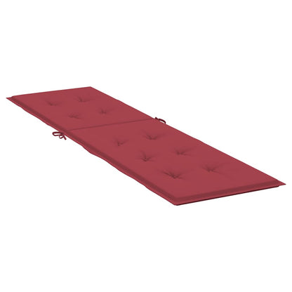 Coussin de chaise de terrasse rouge bordeaux (75+105)x50x4 cm