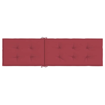 Coussin de chaise de terrasse rouge bordeaux (75+105)x50x4 cm