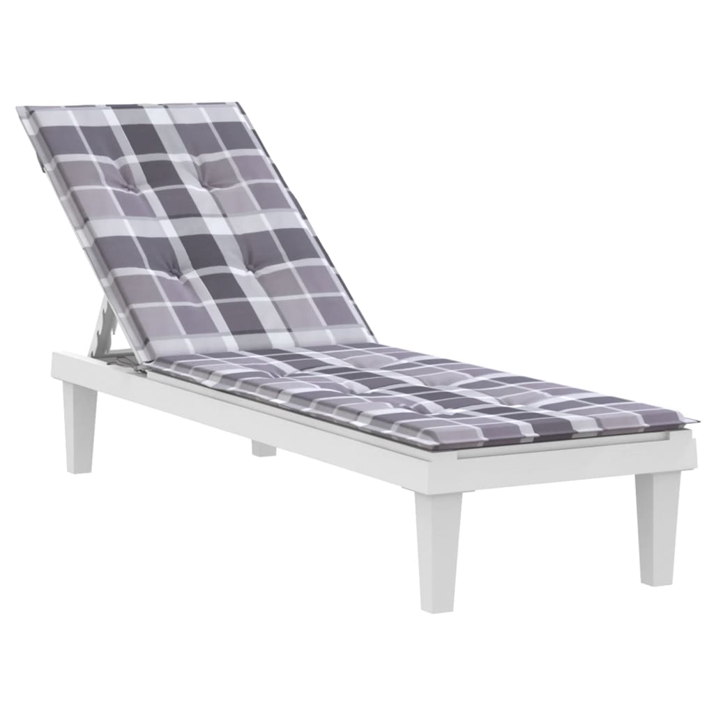 Coussin de chaise de terrasse carreaux gris (75+105)x50x4 cm