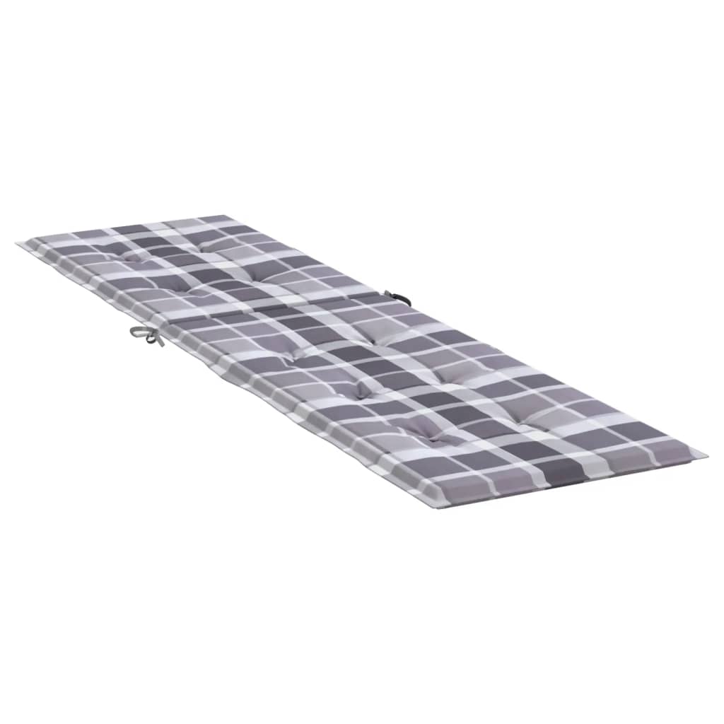 Coussin de chaise de terrasse carreaux gris (75+105)x50x4 cm