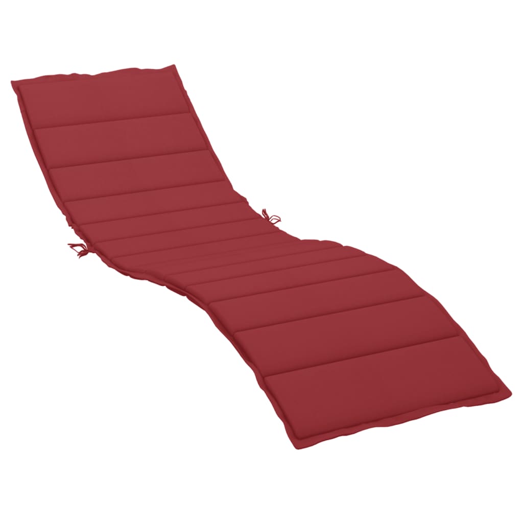 Coussin de chaise longue rouge bordeaux 200x50x3cm tissu oxford