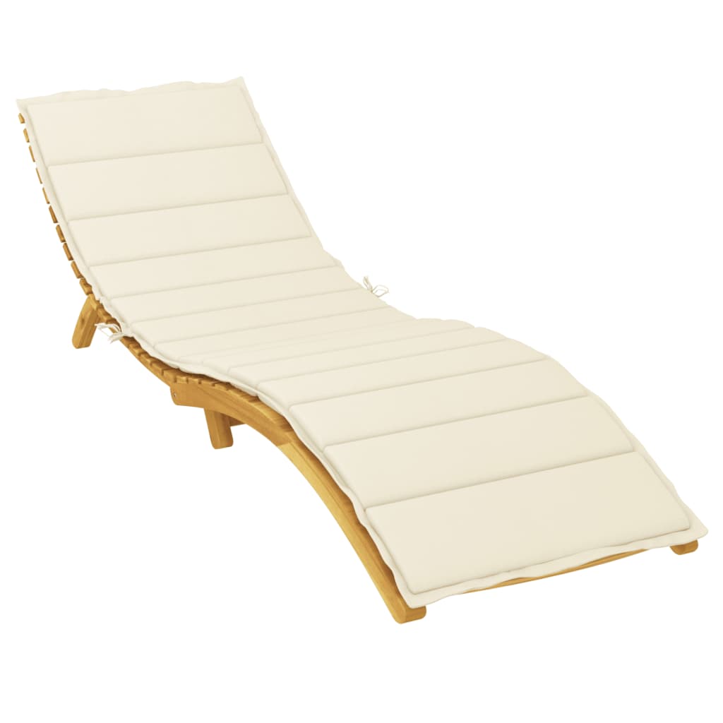 Coussin de chaise longue crème 200x70x3 cm tissu oxford