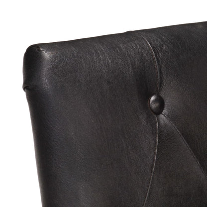 Chaises à manger lot de 6 noir cuir de chèvre véritable