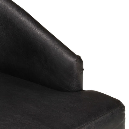 Chaises à manger lot de 6 noir cuir de chèvre véritable