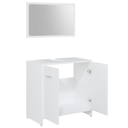 Ensemble de meubles salle de bain 4 pcs blanc bois d’ingénierie