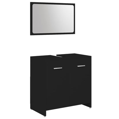 Ensemble de meubles de salle de bain 4 pcs Noir Bois ingénierie