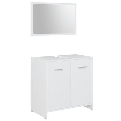 Ensemble de meubles de salle de bain 3pcs Blanc Bois ingénierie