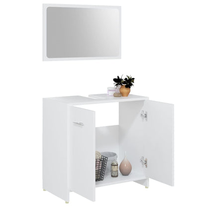 Ensemble de meubles de salle de bain 3pcs Blanc Bois ingénierie