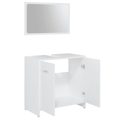 Ensemble de meubles de salle de bain 3pcs Blanc Bois ingénierie