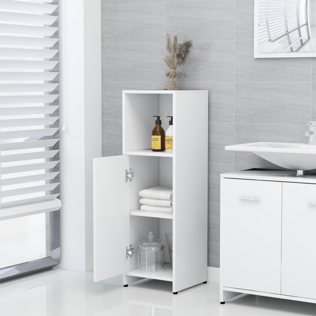 Ensemble de meubles de salle de bain 3pcs Blanc Bois ingénierie