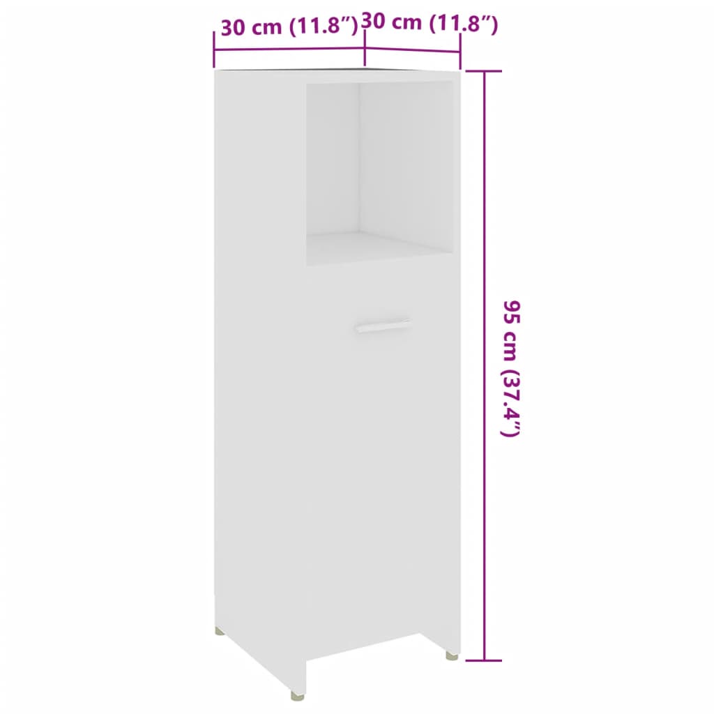 Ensemble de meubles de salle de bain 3pcs Blanc Bois ingénierie