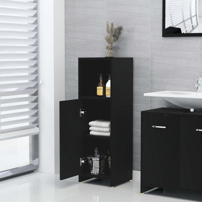 Ensemble de meubles de salle de bain 3 pcs Noir Bois ingénierie