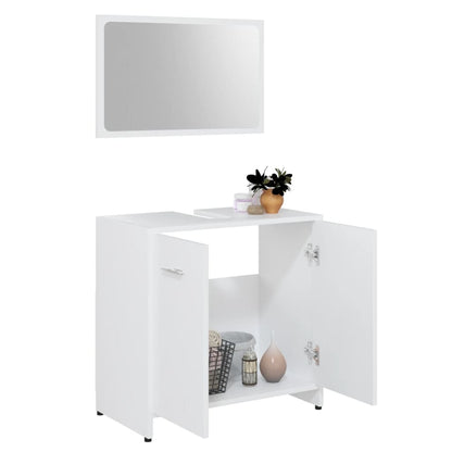 Ensemble de meubles de bain 3 pcs Blanc Bois d'ingénierie