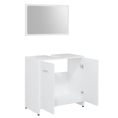 Ensemble de meubles de bain 3 pcs Blanc Bois d'ingénierie