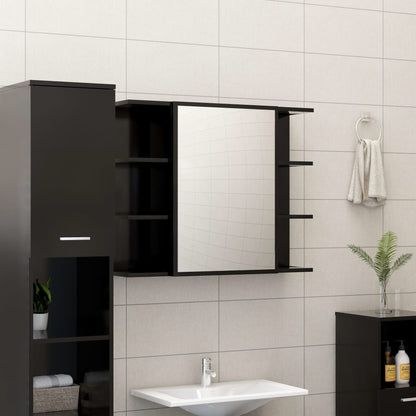 Ensemble de meubles de salle de bain 3 pcs Noir Bois ingénierie