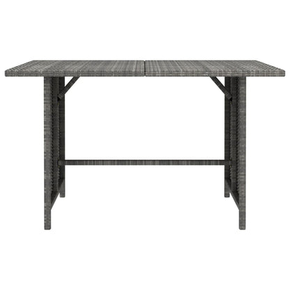 Table à dîner de jardin Gris 110x70x65 cm Résine tressée