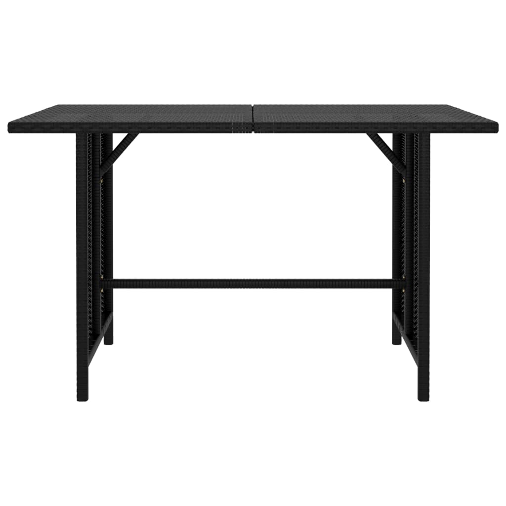 Table à manger de jardin Noir 110x70x65 cm Résine tressée