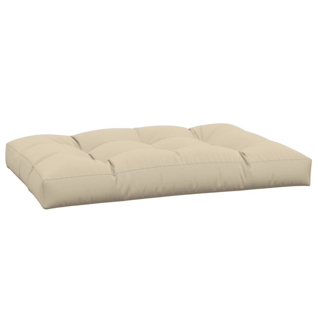 Coussin de palette beige 120x80x12 cm tissu