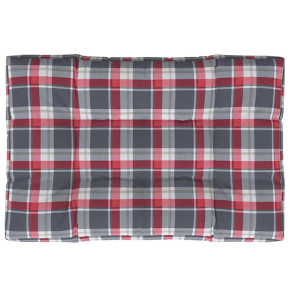 Coussin de palette motif à carreaux rouge 120x80x12 cm tissu