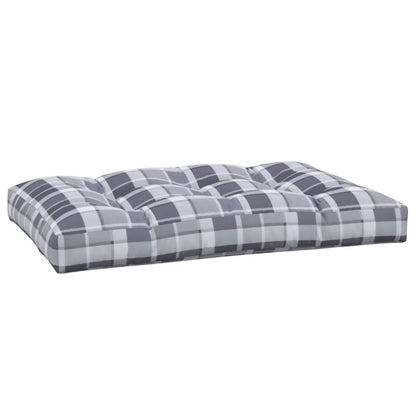 Coussin de palette motif à carreaux gris 120x80x12 cm tissu