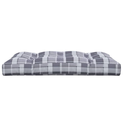 Coussin de palette motif à carreaux gris 120x80x12 cm tissu