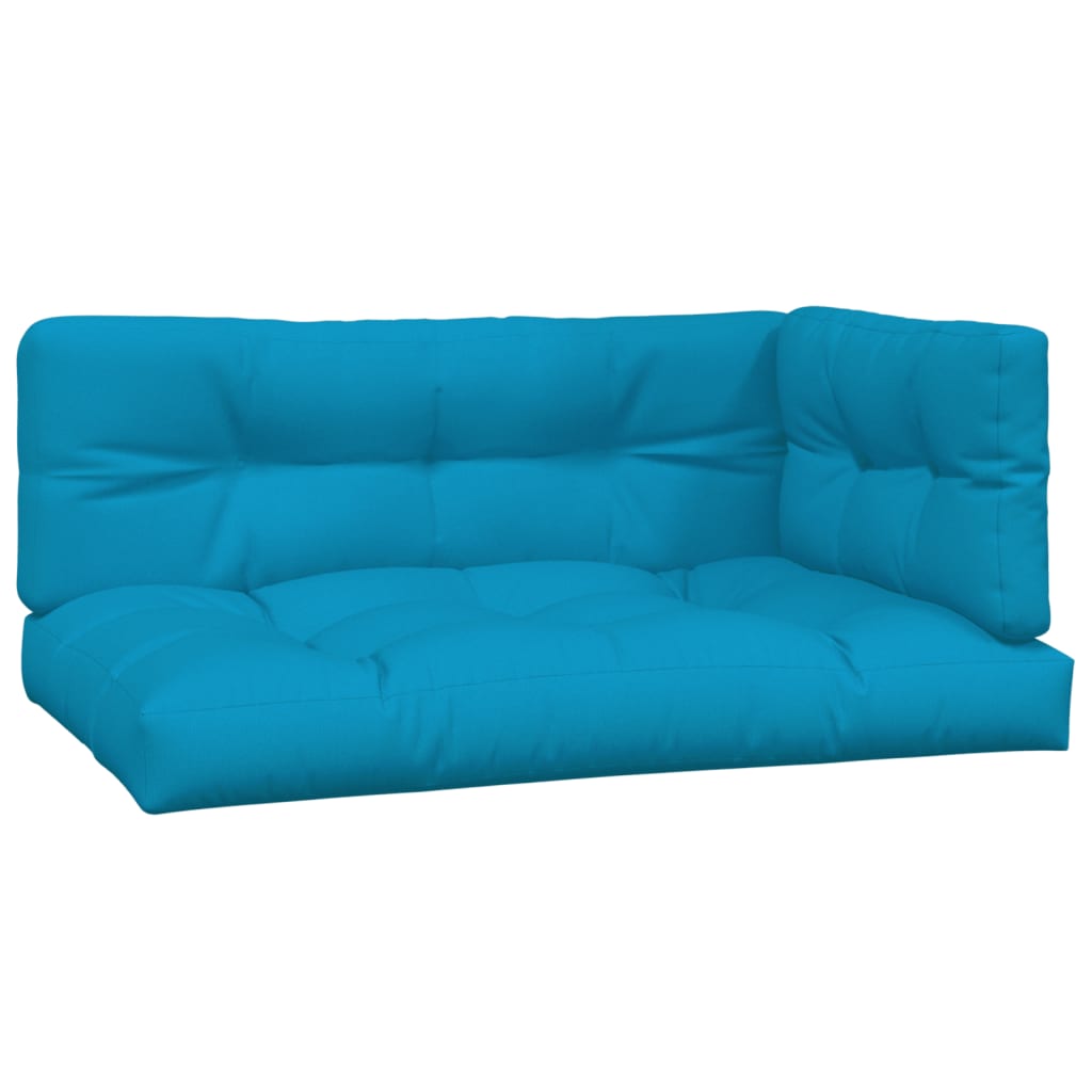 Coussins de palette lot de 3 bleu tissu