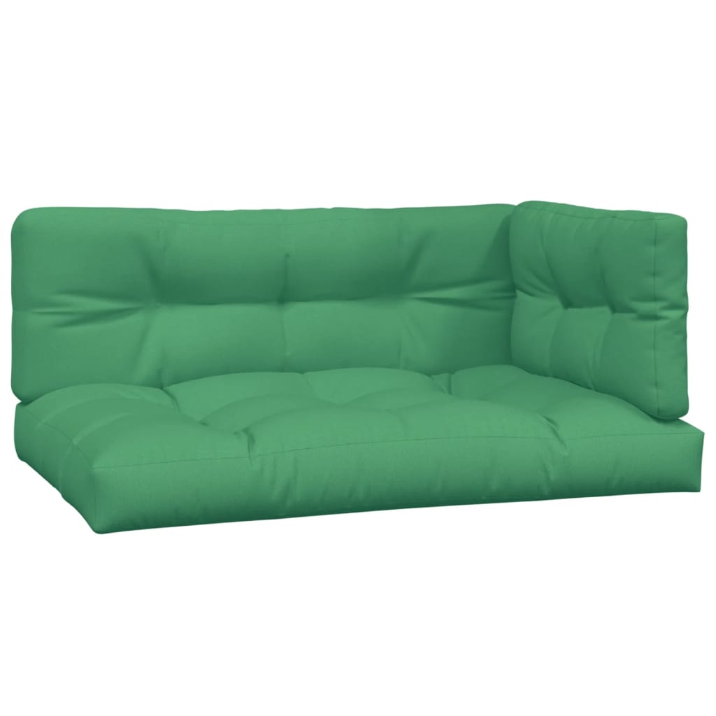 Coussins de palette lot de 3 vert tissu