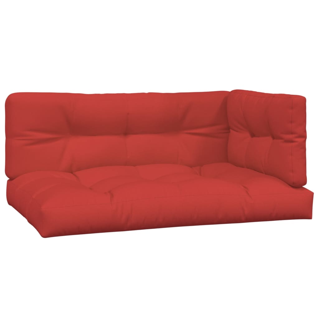 Coussins de palette lot de 3 rouge tissu