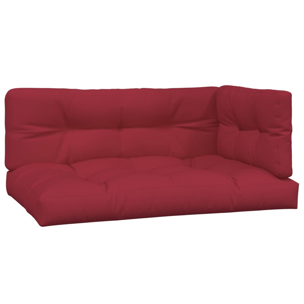 Coussins de palette lot de 3 rouge bordeaux tissu