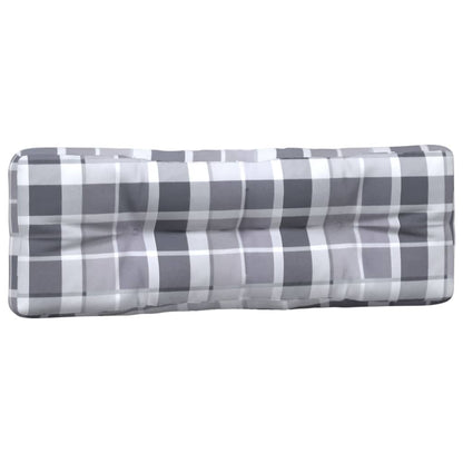 Coussins de palette lot de 3 motif à carreaux gris tissu