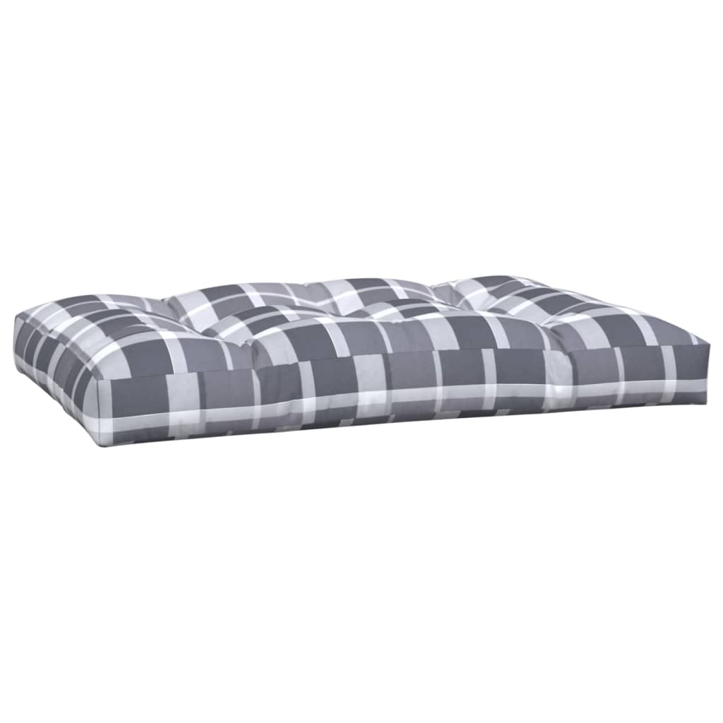 Coussins de palette lot de 3 motif à carreaux gris tissu