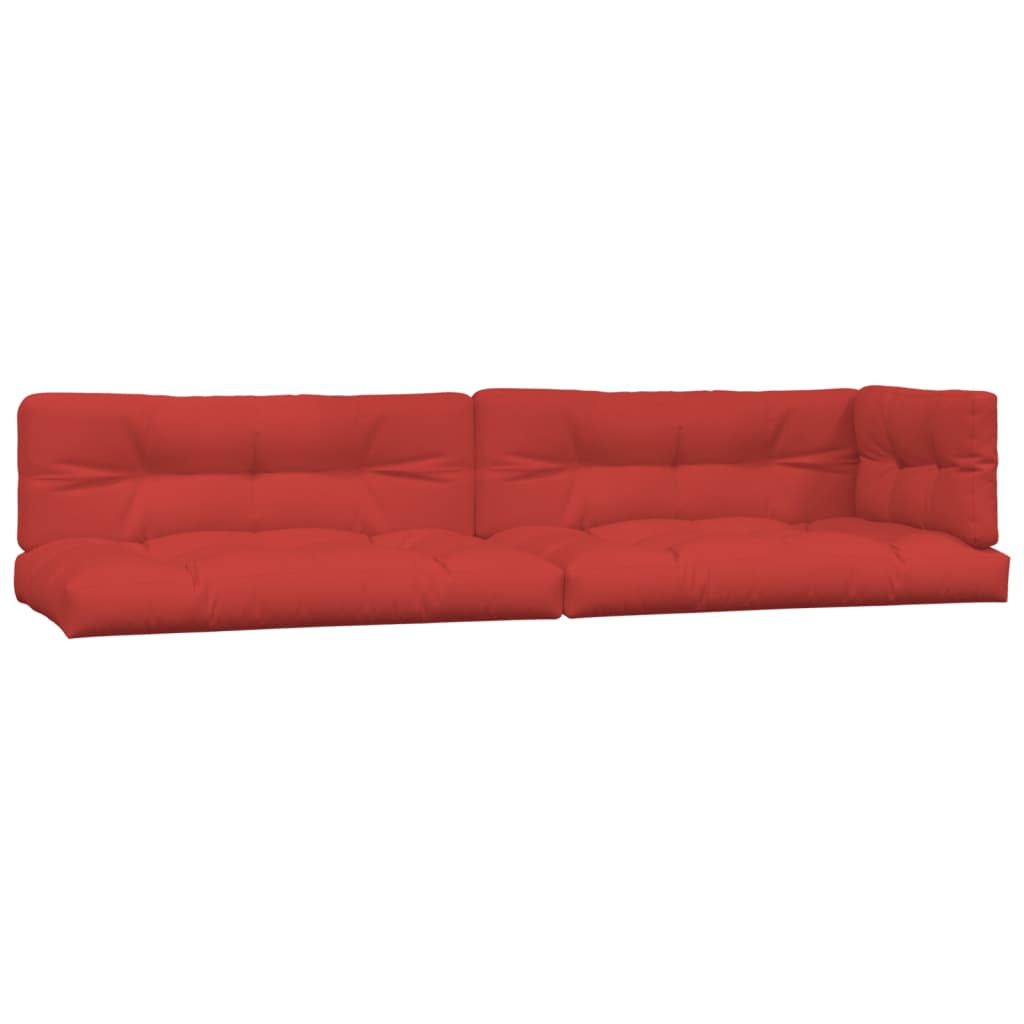 Coussins de palette lot de 5 rouge tissu