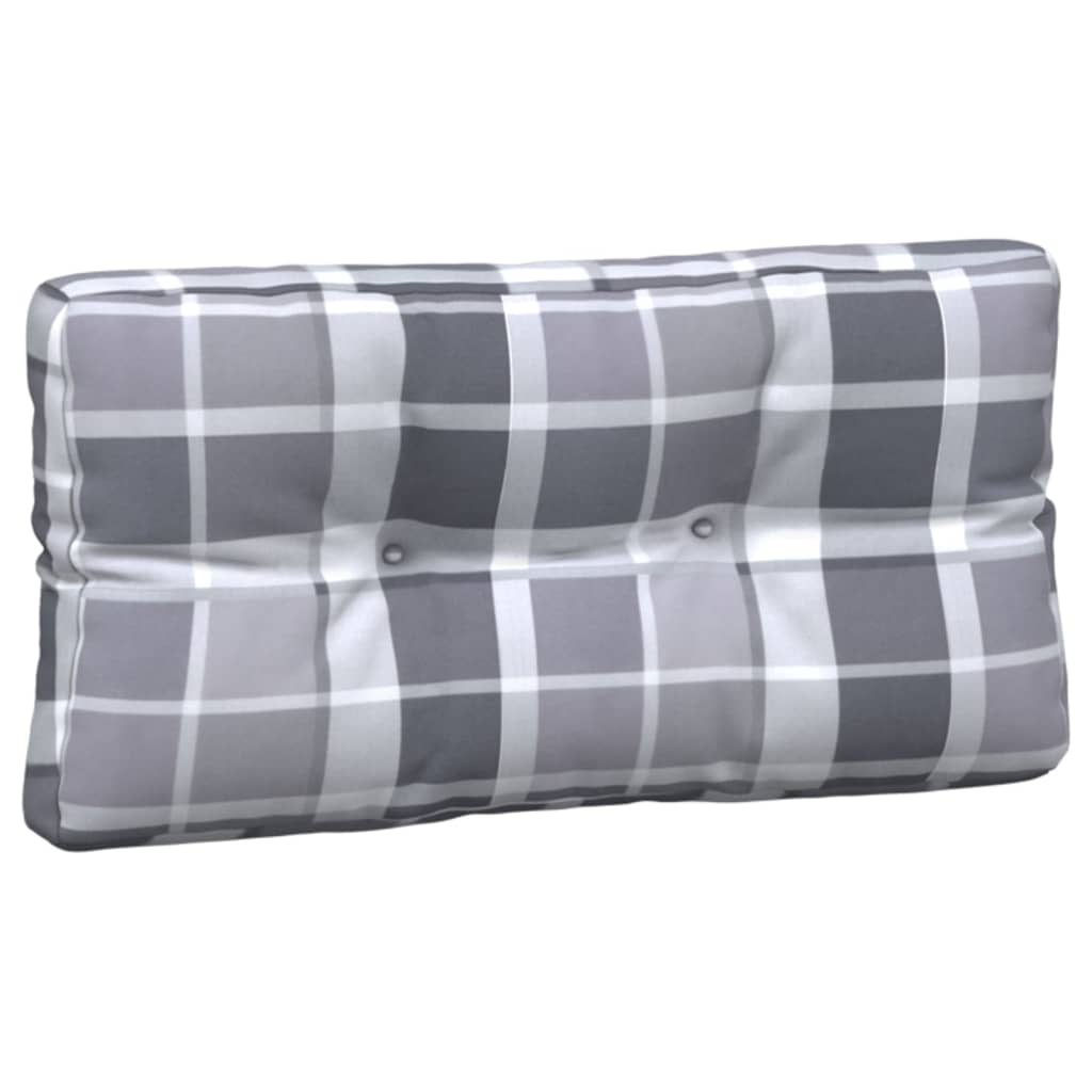 Coussins de palette lot de 5 motif à carreaux gris tissu