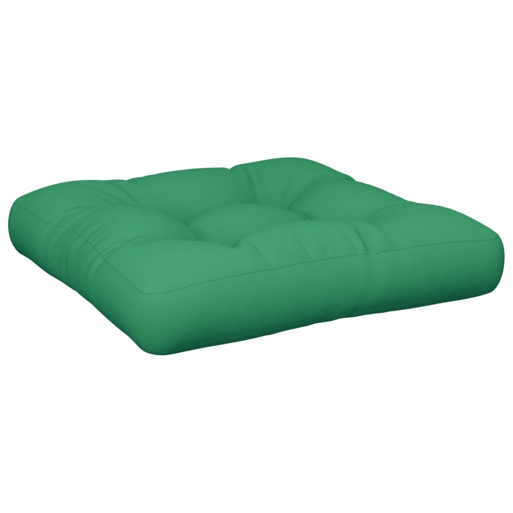 Coussin de palette vert 58x58x10 cm tissu