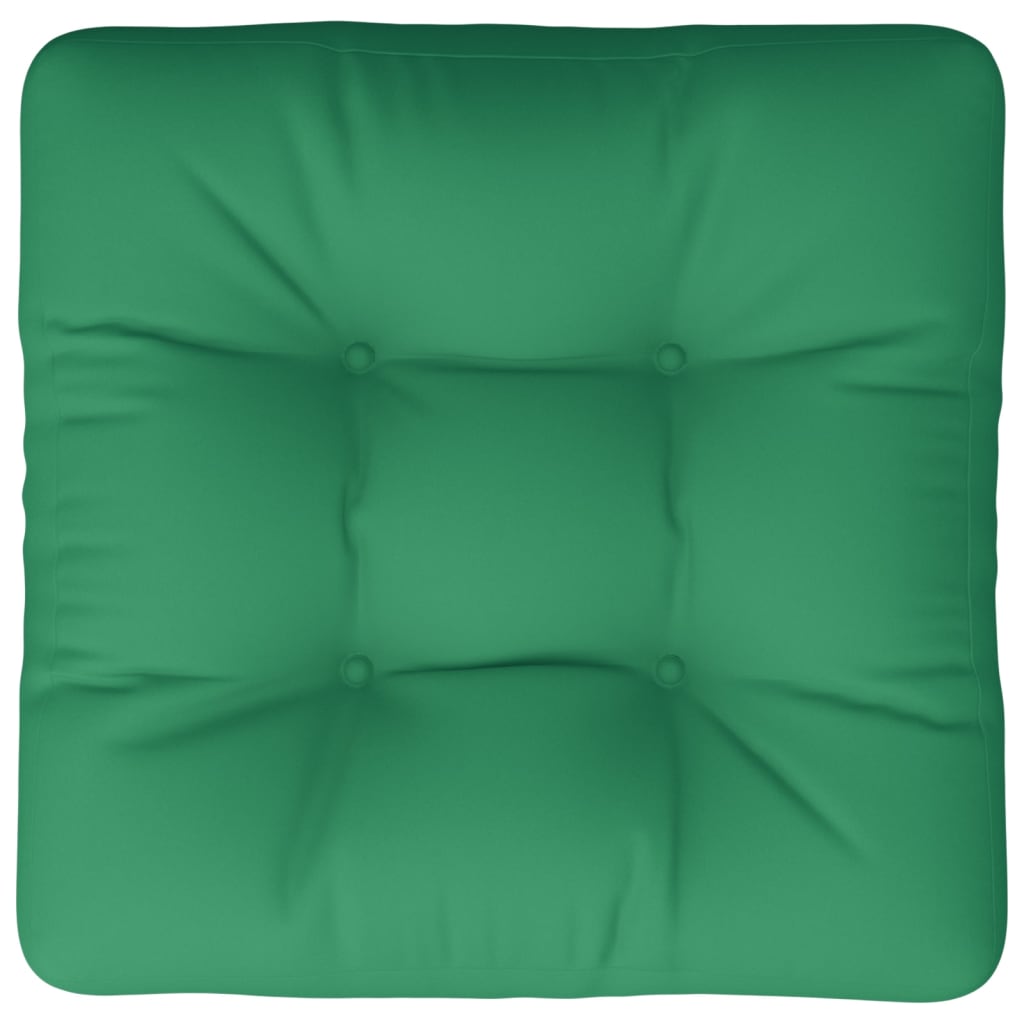 Coussin de palette vert 58x58x10 cm tissu