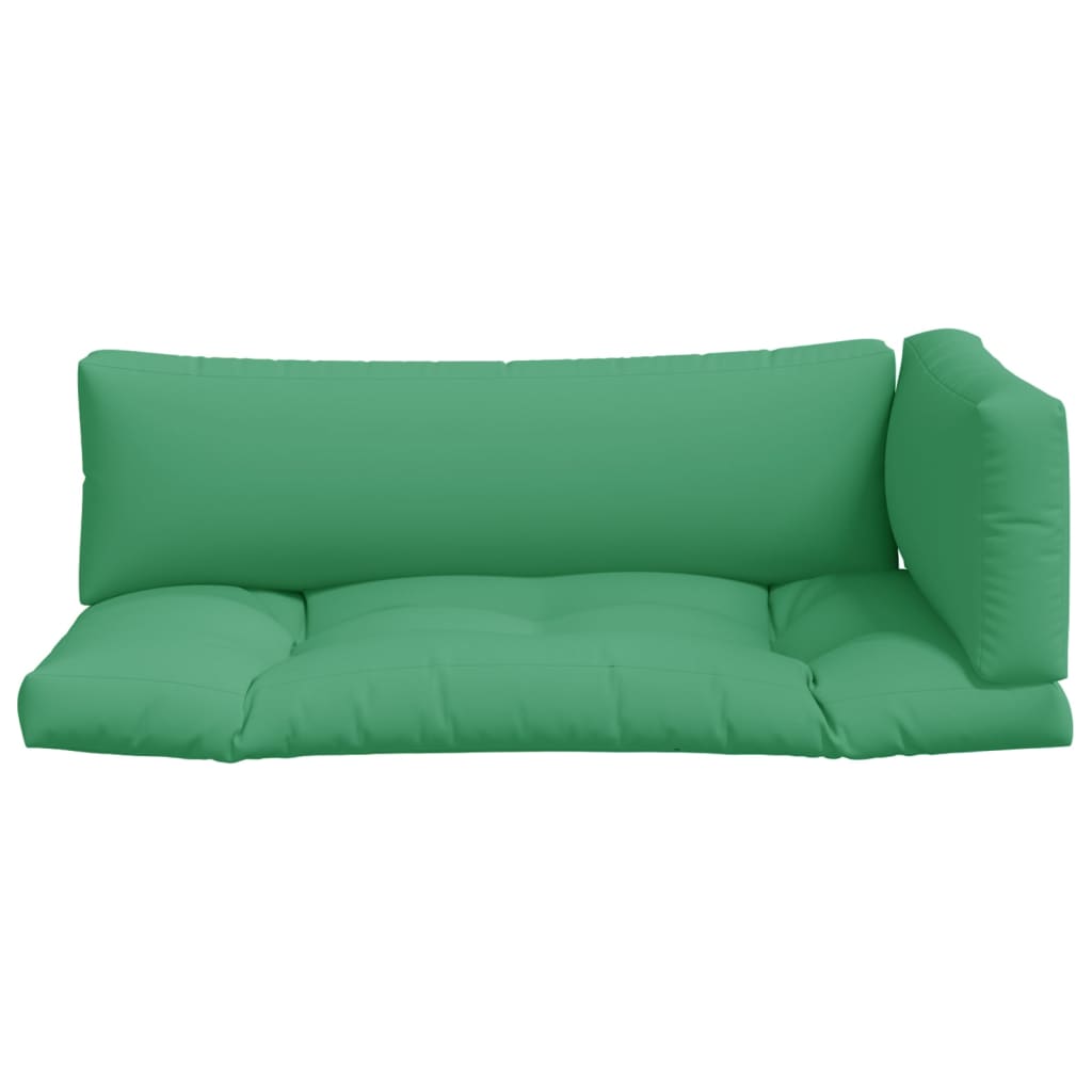 Coussins de palette lot de 3 vert tissu