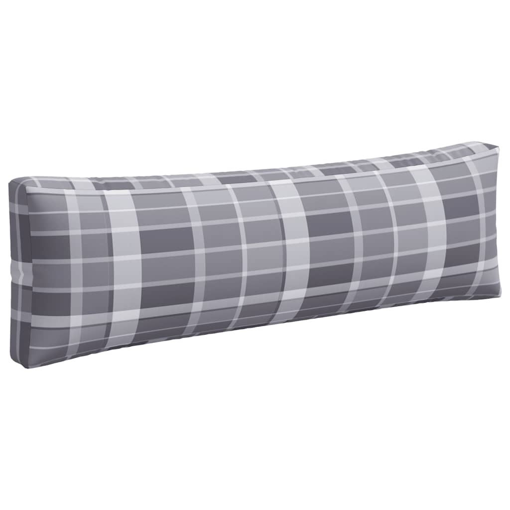 Coussins de palette lot de 3 motif à carreaux gris tissu