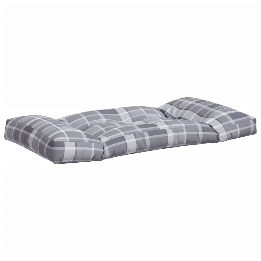 Coussins de palette lot de 3 motif à carreaux gris tissu