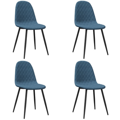 Chaises à manger lot de 4 Bleu Velours