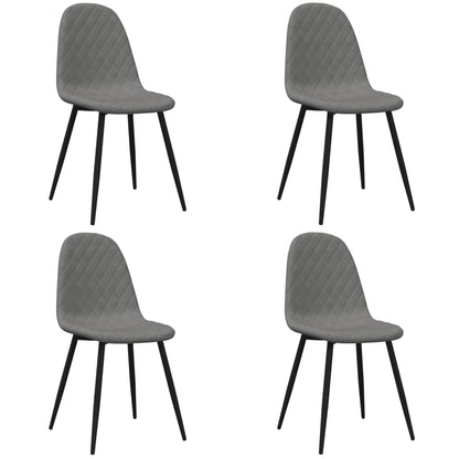 Chaises à manger lot de 4 Gris clair Velours