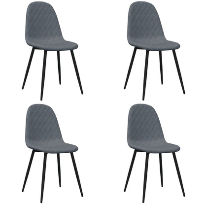 Chaises à manger lot de 4 Gris foncé Velours