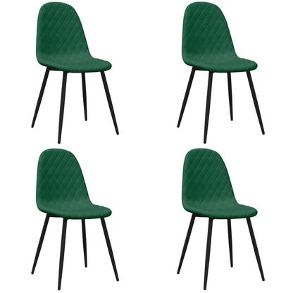 Chaises à manger lot de 4 Vert foncé Velours