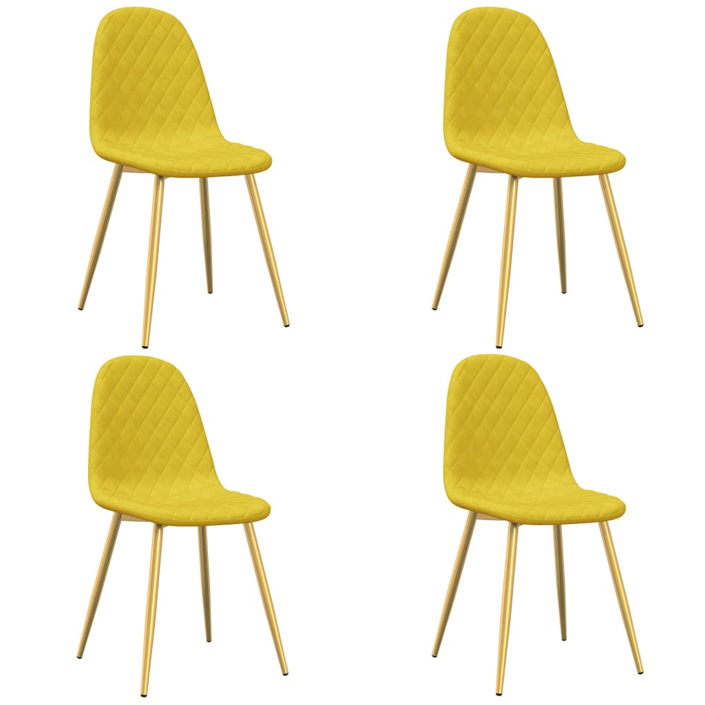 Chaises à manger lot de 4 Jaune moutarde Velours