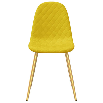 Chaises à manger lot de 4 Jaune moutarde Velours